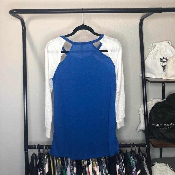 HONEYDEW Blue Cut Out Baseball Jersey Nightdress Sleep Shirt - Picture 4 of 5